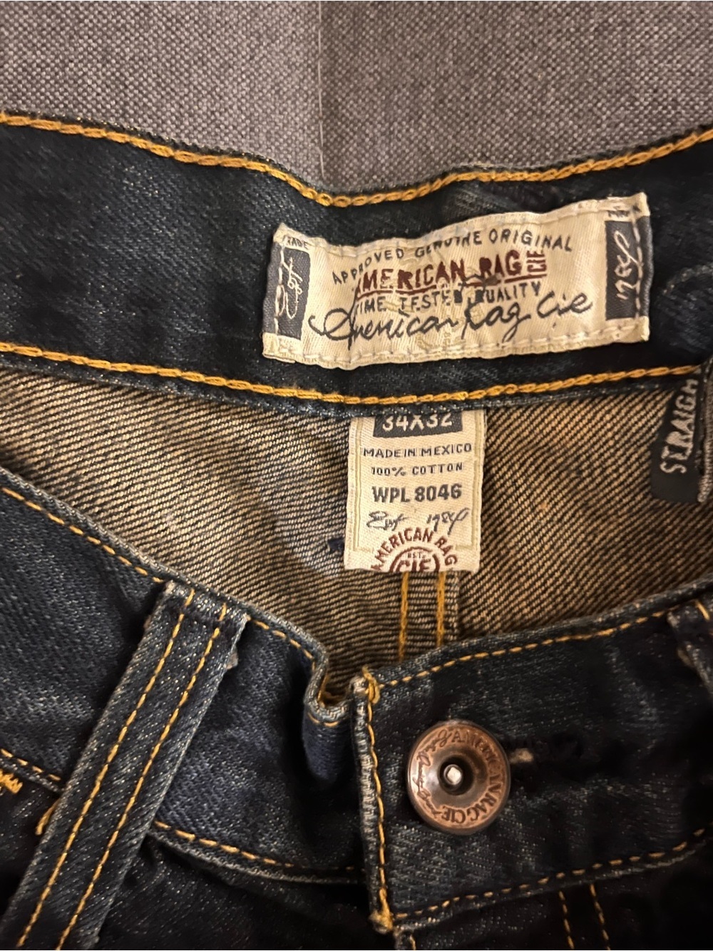 American Rag Men’s Dark Indigo Straight Leg Jeans - Picture 4 of 5